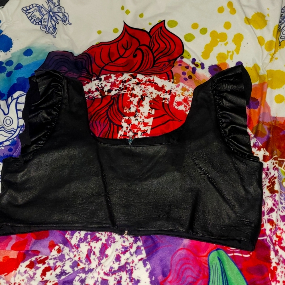 Forever21 Faux Leather crop top